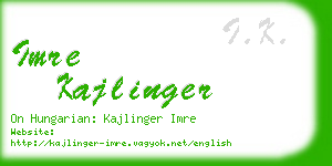 imre kajlinger business card